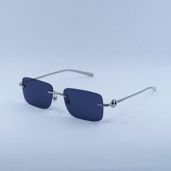 Exclusive Sale!  New Gucci GG1703S 003 Sunglasses - Silver Frame, Blue Lenses main image 5